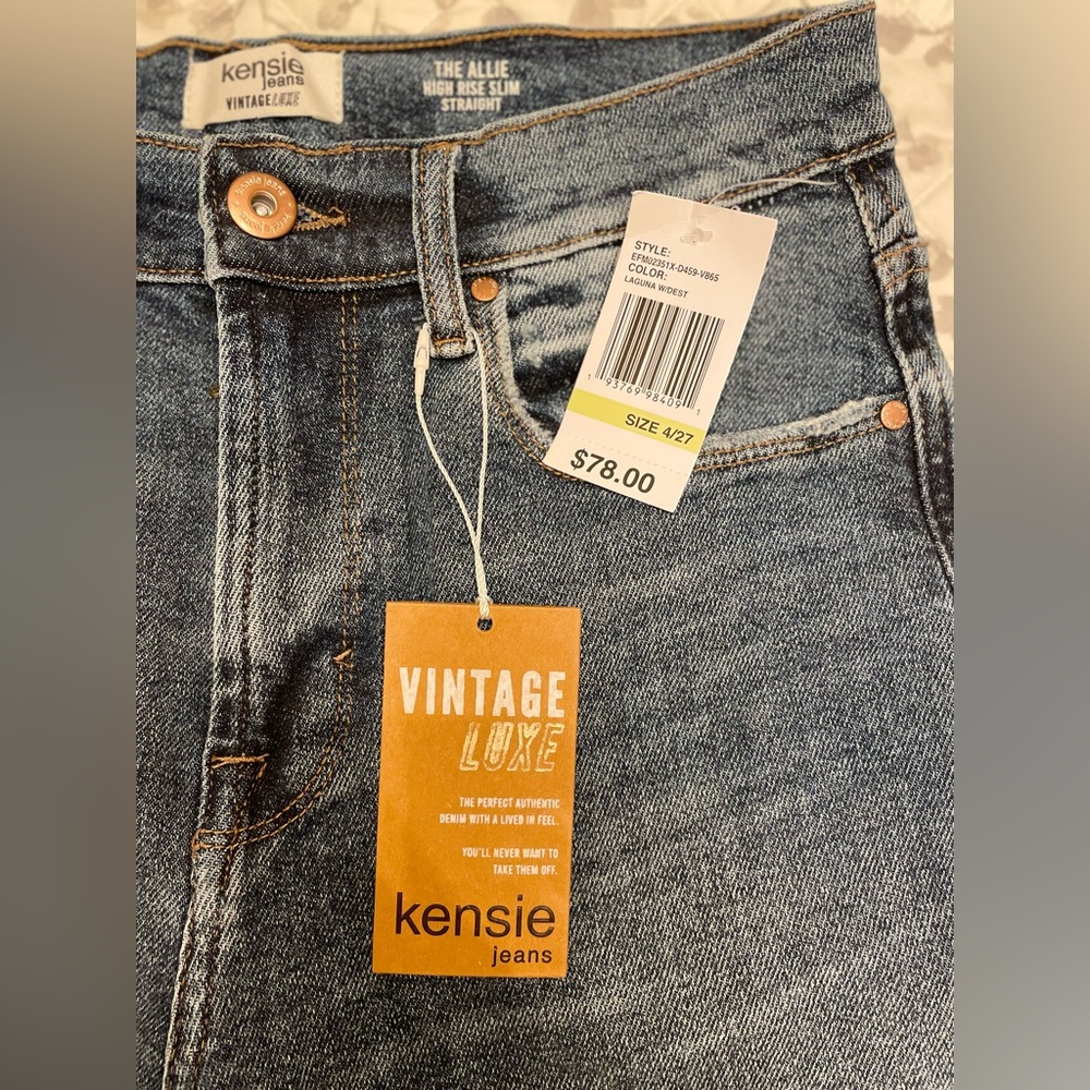 Kensie High-Rise Ankle Jeans – Classic Blue Denim